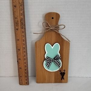 Wooden Cutting Board with Bunny Design Chalk Couture